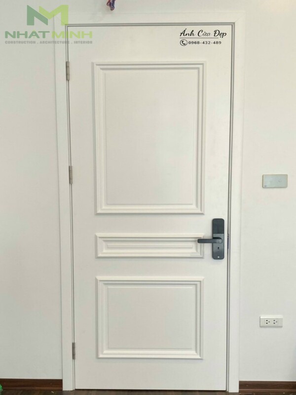 Mẫu cửa gỗ nhựa composite màu trắng