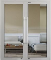 Cửa kính chống cháy 2 cánh EI60, EI70, EI90 bản lề lá Galaxy 802