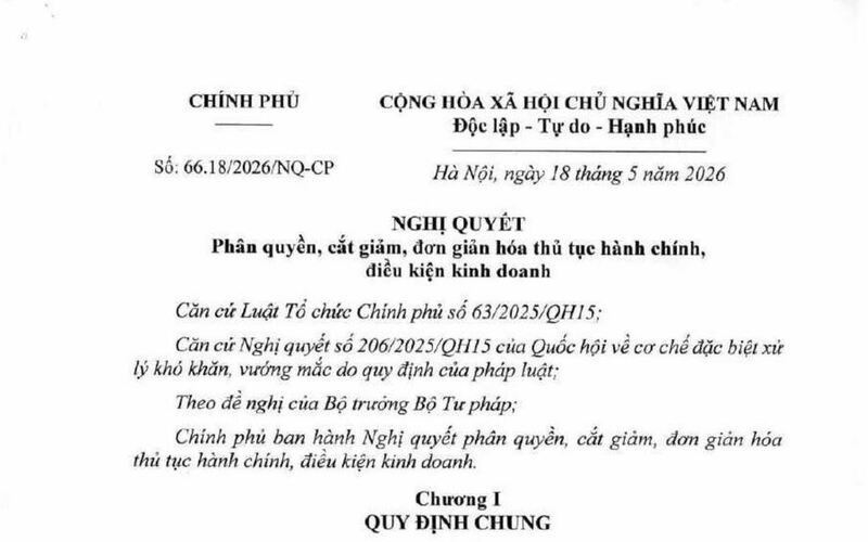 Nghị quyết 66.18/2026/NQ.CP về, quy định việc thay đổi thủ tục nghiệm thu PCCC