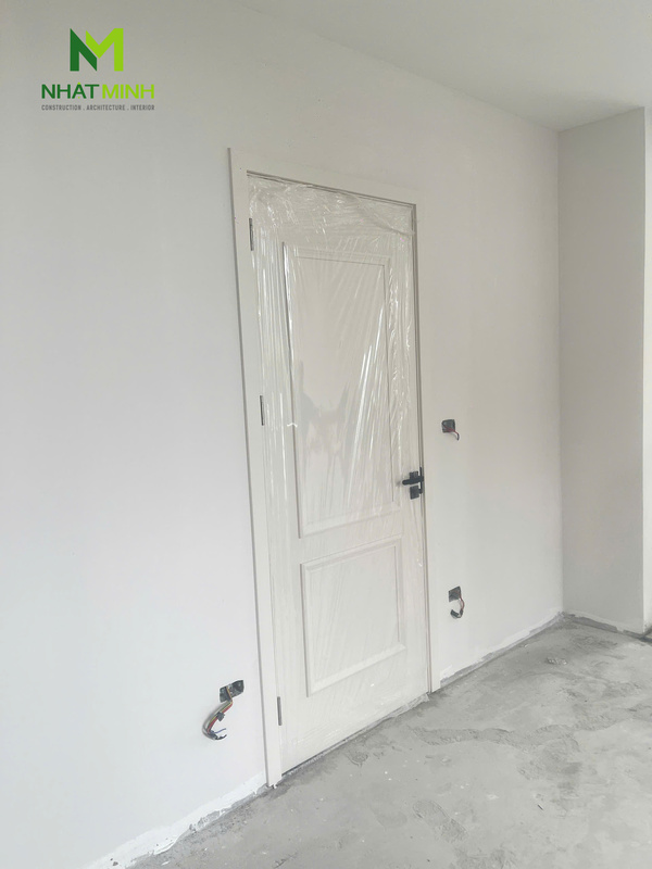 Lắp cửa thép vân gỗ Galaxy & cửa composite HaruHome cho biệt thự Kim Giang, Hà Nội