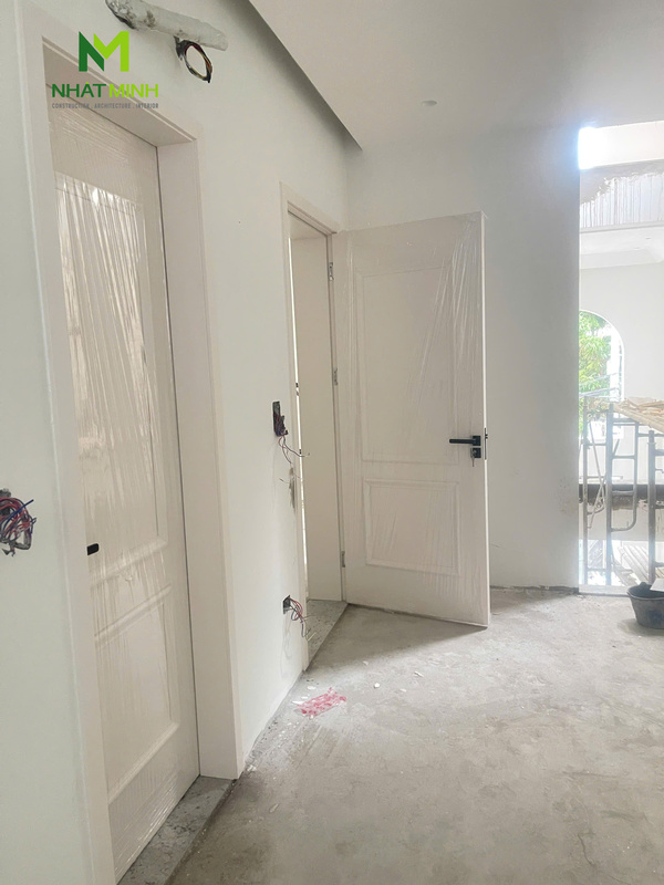 Lắp cửa thép vân gỗ Galaxy & cửa composite HaruHome cho biệt thự Kim Giang, Hà Nội