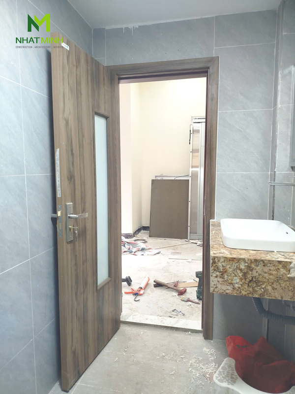 Lắp cửa gỗ nhựa HaruHome cho chung cư mini số 42E, ngõ 91 Tam Khương, Hà Nội