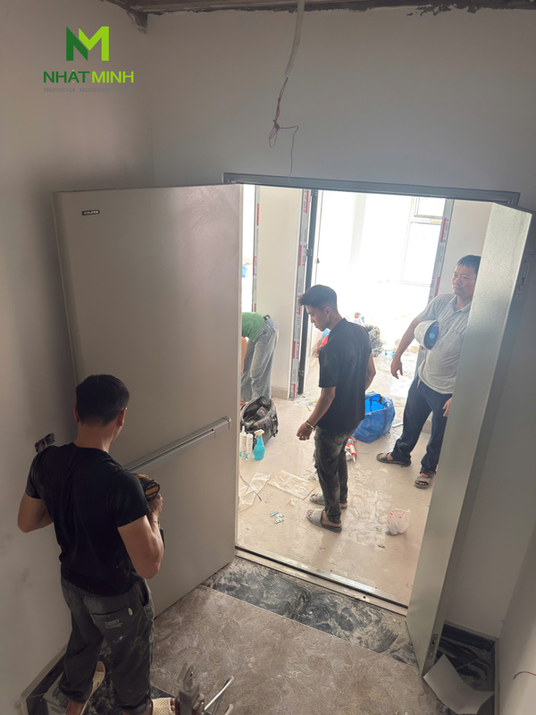Lắp cửa thép chống cháy EI60 Galaxy cho tòa nhà văn phòng tại KĐT Văn Khê, Hà Nội