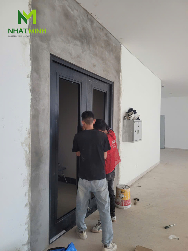 Lắp cửa và vách kính chống cháy EI60 Galaxy cho chung cư Hesco, Hà Nội