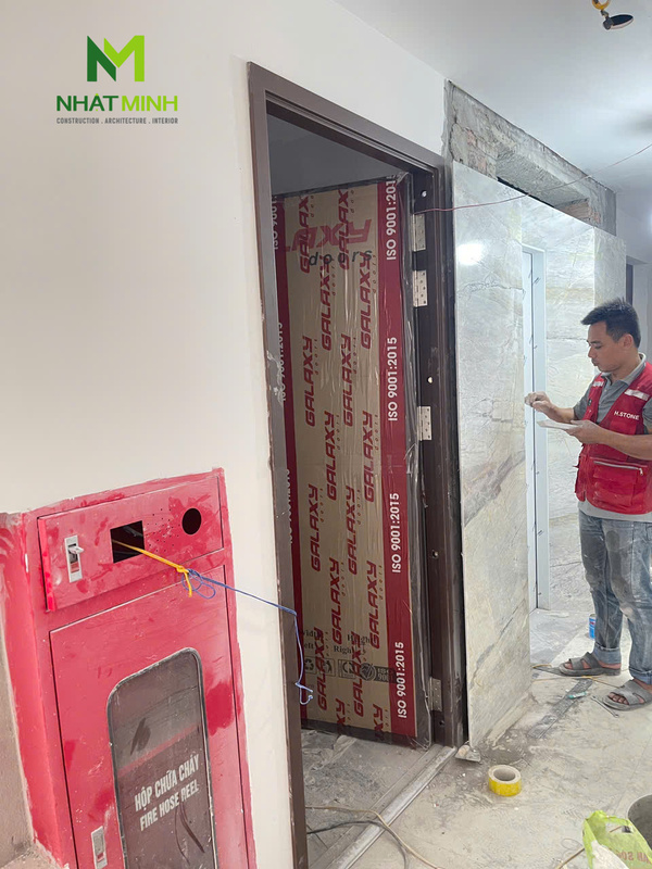 Lắp cửa thép chống cháy EI60 Galaxy cho công trình số 3, ngõ 6B đường Thành Công, Giảng Võ, Ba Đình, Hà Nội